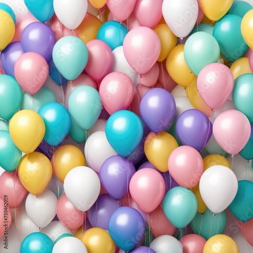 festive background of many colorful balloons