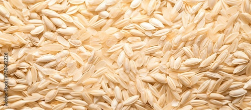 Close-Up View of Fresh and Nutritious Oat Flakes Piled Together in Intricate Texture