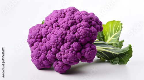 Purple cauliflower on white background.