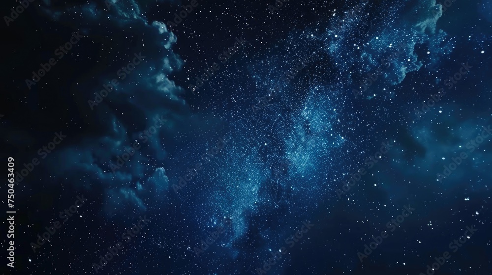 Fototapeta premium Peaceful night sky with stars and clouds. Perfect for backgrounds or dreamy designs