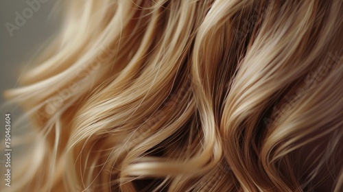 Close up shot of a woman's long blonde hair, perfect for beauty or hair care concepts