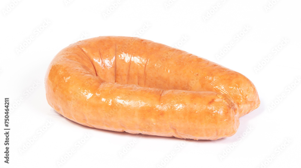 Dutch smoked sausage against white background Dutch smoked sausage against white background