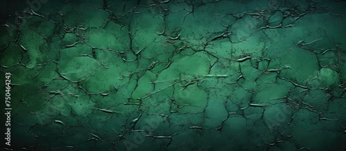 Vibrant Green Surface Texture with Cracks and Peeling Paint for Background Design