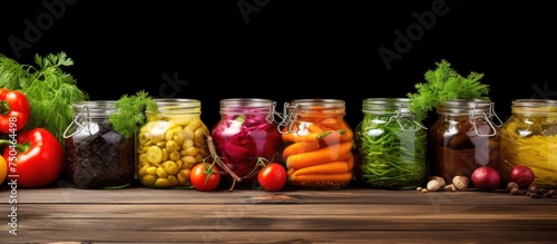 Preserving Nature's Bounty: Array of Jars Filled with Assorted Farm-Fresh Vegetables