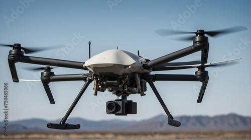 A large drone is about to take off.