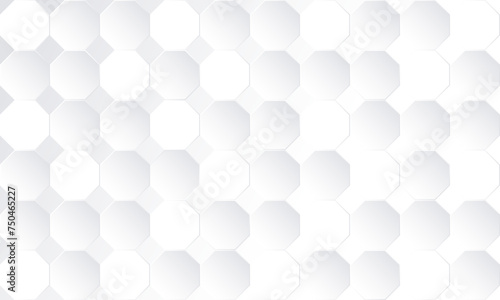 Modern simple octagon texture pattern creative design. White and grey honeycomb geometric texture for poster, advertising, cover, banner, presentation, flyer.