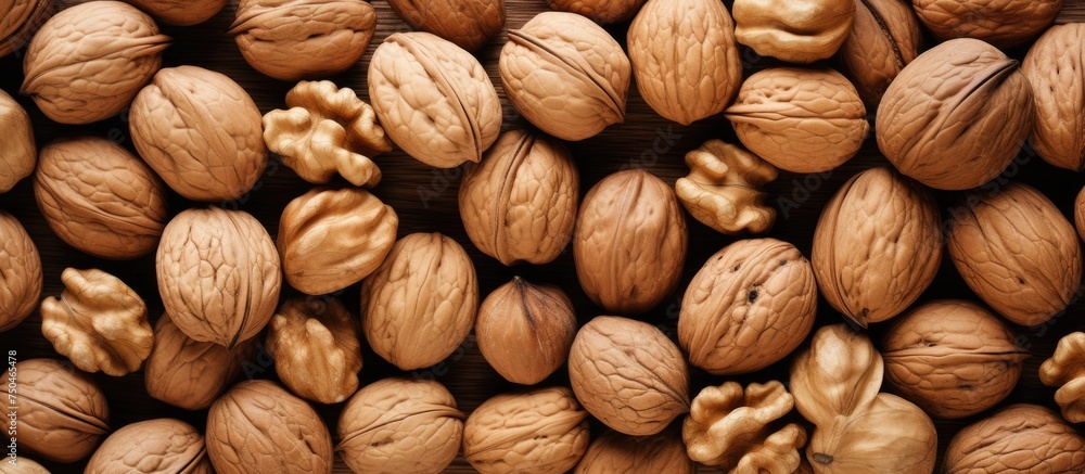 Assorted Nut Selection with Cracked Walnuts, Almonds, and Pecans in a Rustic Nut Mix Assorted Nut Selection with Cracked Walnuts, Almonds, and Pecans in a Rustic Nut Mix