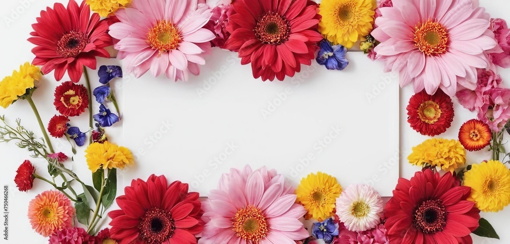 frame of colorful flowers frame of colorful flowers