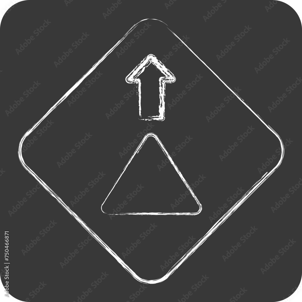 Icon Give Way. related to Road Sign symbol. chalk Style. simple design editable. simple illustration Icon Give Way. related to Road Sign symbol. chalk Style. simple design editable. simple illustration