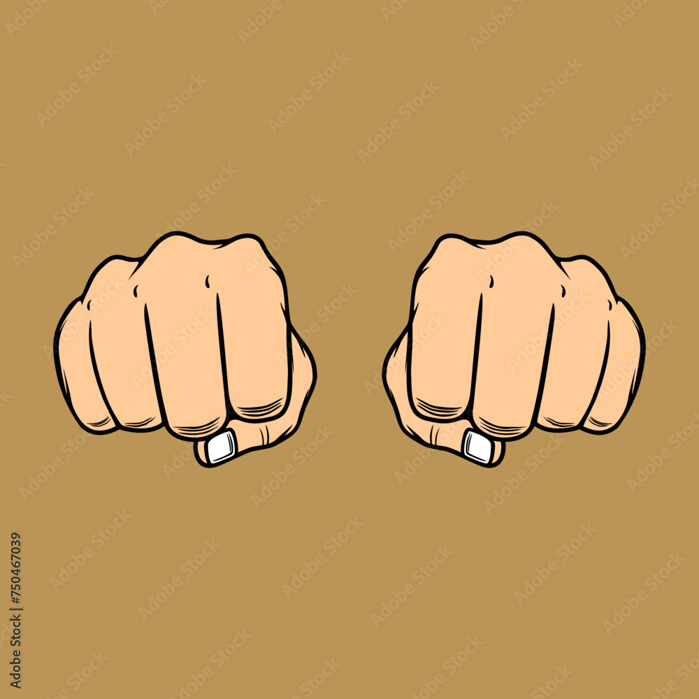 strong clenched fist punches forward vector illustration strong clenched fist punches forward vector illustration