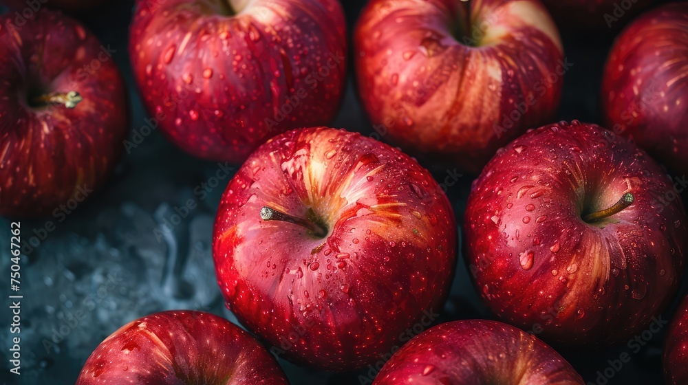 Fresh and Juicy Red Apples: A Vibrant Closeup Food Photography Fresh and Juicy Red Apples: A Vibrant Closeup Food Photography