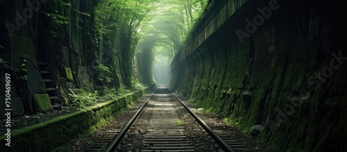 Mystical Passage: Railroad Track Vanishing Into Secretive Ancient Tunnel