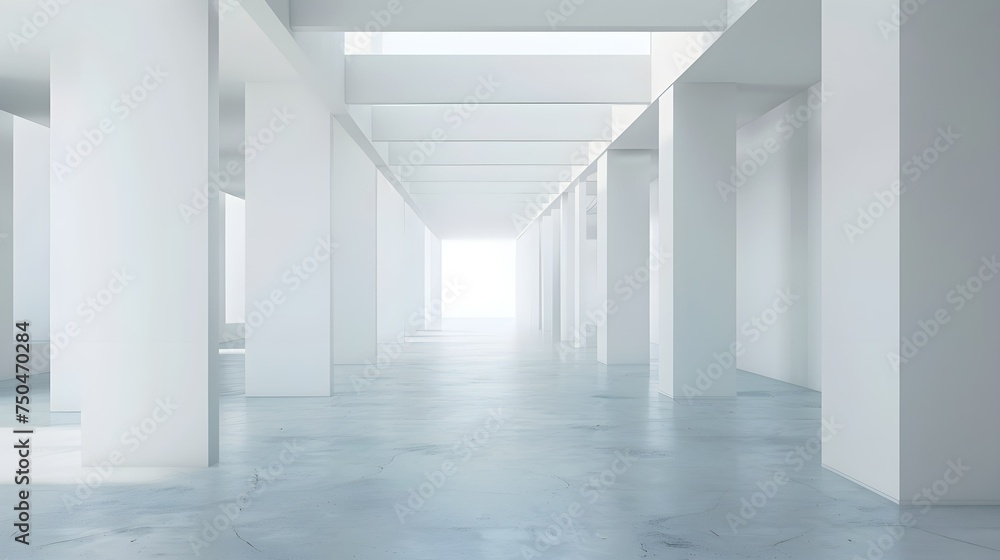 Empty space in white architecture
