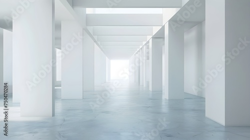 Empty space in white architecture