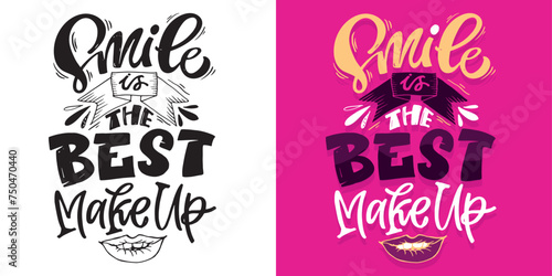 Cute hand drawn doodle lettering postcard, lettering quote. 100% vector image