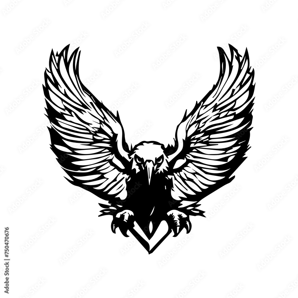 Obraz premium Eagle with wings logo design clipart