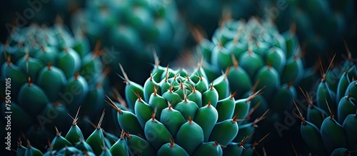 A Vibrant Close-Up of a Thorny Cactus Plant in Detailed Macro Photography photo