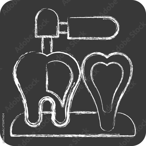 Icon Endodontist. related to Dentist symbol. chalk Style. simple design editable. simple illustration