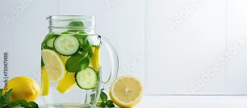 Refreshing Detox Beverage: Infused Water with Cucumber, Lemon, and Mint