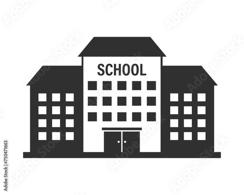 School building sign icon vector illustration