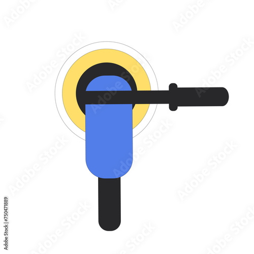 Car polisher machine. Repair auto equipment. Remove scratch on vehicle isolated on white background. Vector illustration of automobile service tools