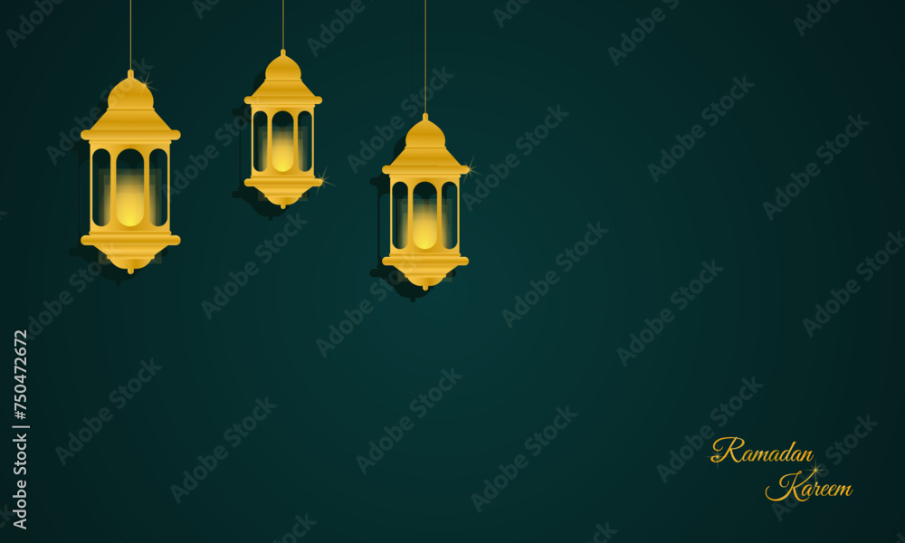 Ramadan kareem. Islamic background. Ramadan islamic holiday invitations templates with gold crescent moon. Luxury design. Vector illustration.