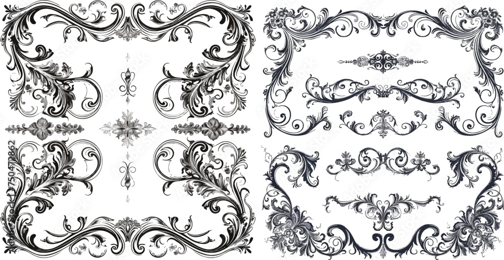 Mega set of Ornate frames and scroll elements Mega set of Ornate frames and scroll elements