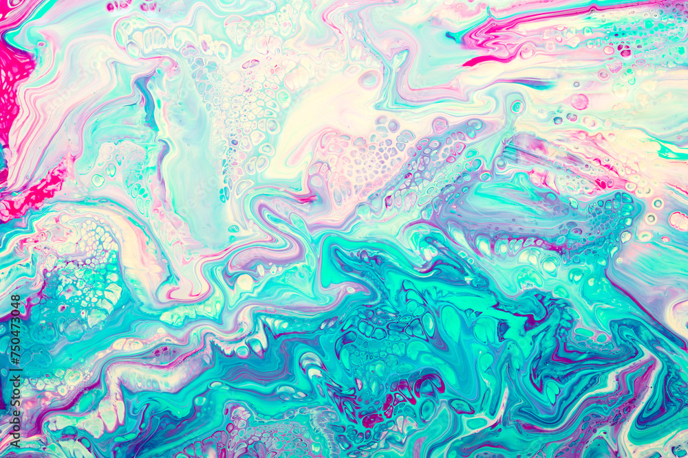 Artistic background of mixed paint fluids