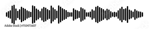 Sound wave vector icon. Music or melody symbol. Audio sign.