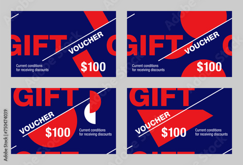 Gift voucher template in seamless decoration