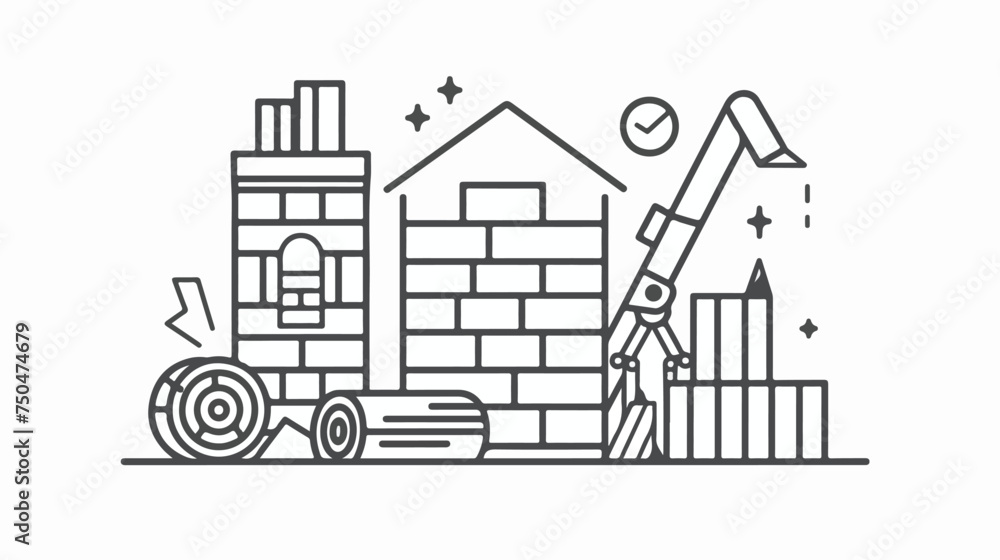 Building material icon. Outline building material vector