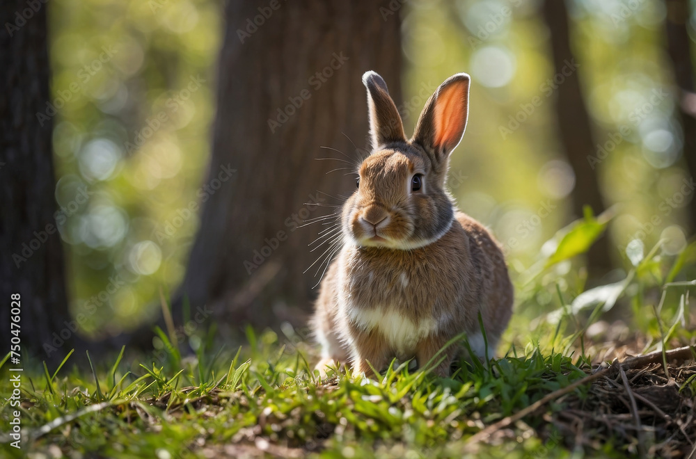 young rabbit in the grass