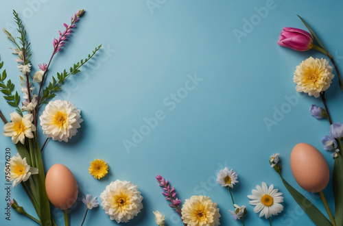  easter card with tulips and eggs