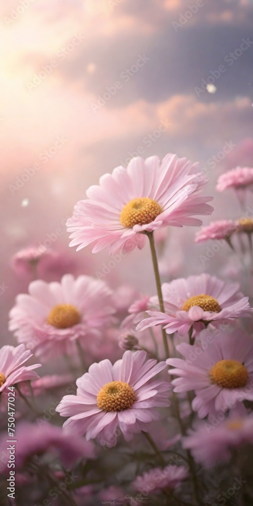 Fototapeta premium Whispers daisy meadow. AI generated illustration