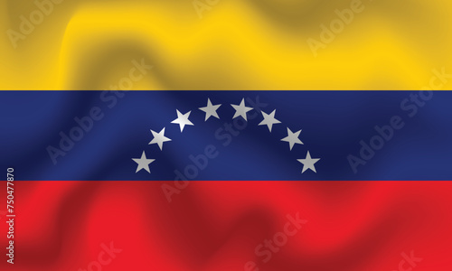 Flat Illustration of Venezuela flag. Venezuela national flag design. Venezuela wave flag. 