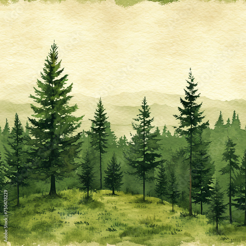 autumn Forest pattern  frameless pattern to enlarge and use as graphic element like background  tiles  ai generated