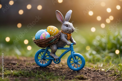 easter bunny with a basket of eggs