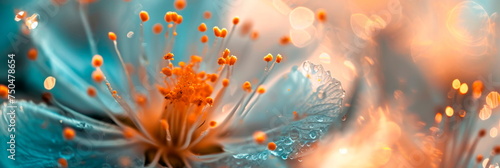 highlighting the texture and shape of pollen grains on a flower. Generative AI