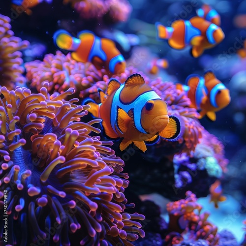 Diverse Marine Fish  Colorful and diverse marine fish swimming in a coral reef  capturing the beauty of underwater life