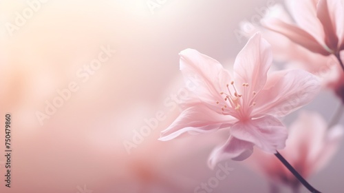 Close Up of Pink Flower With Blurry Background. Generative AI