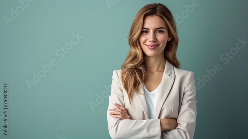 Confident Businesswoman With Arms Crossed. Generative AI