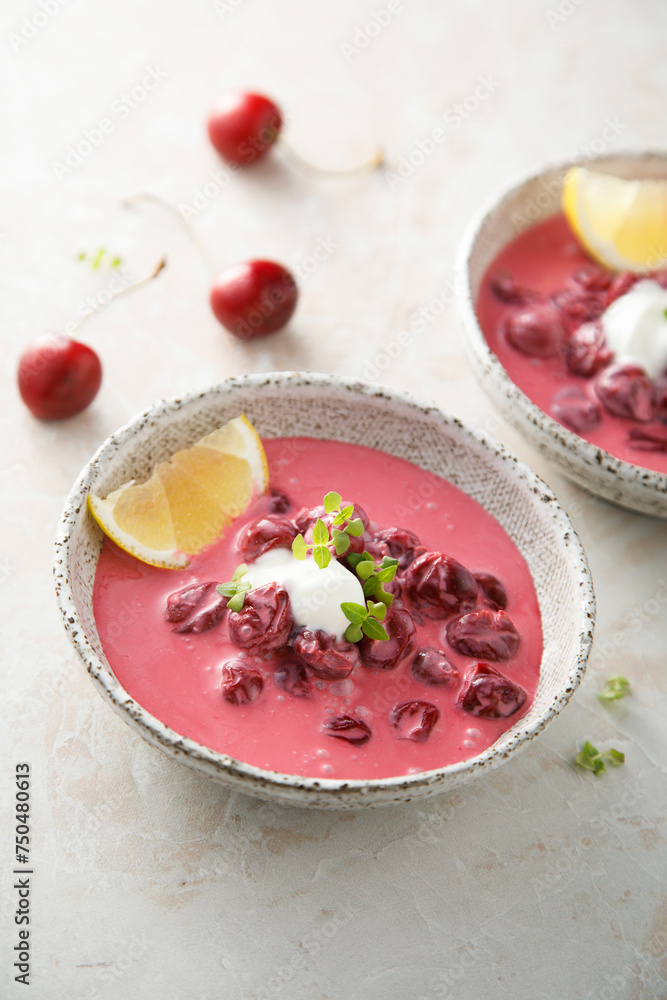Cold cherry soup with yogurt Cold cherry soup with yogurt