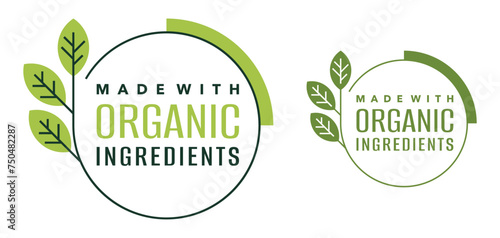 Organic Ingredients badge - geometric badge