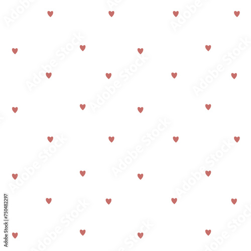 Vector seamless pattern with a simple little hearts on a white background. Romantic repeat texture.
