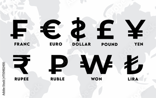 world currency dollar euro yen 