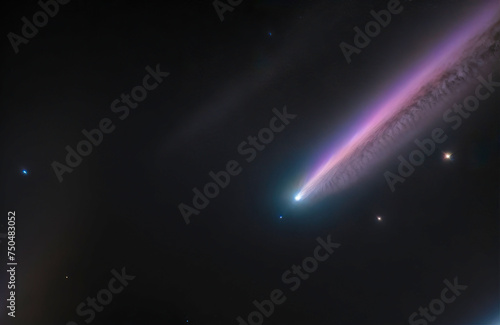 Falling comet in space.