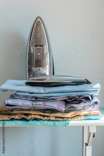 The Daily Household Chore of Ironing Clothes - Steam Iron, Ironing Board, and Wrinkled Clothes