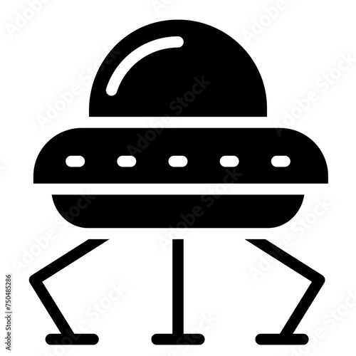 UFO Icon. UFO Flying Saucer Icon