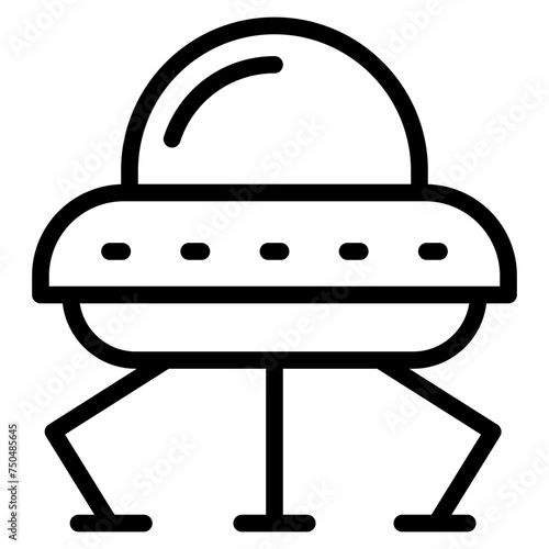 UFO Icon. UFO Flying Saucer Icon