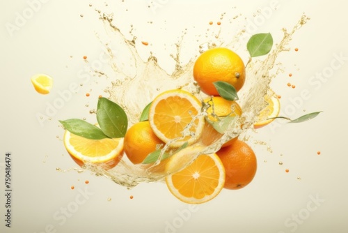 Isolated drinks. Glasses of fresh citrus juices  orange  grapefruit  lemon  lime  and cut fruits isolated on white background